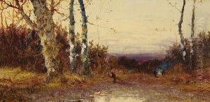 Wooded Country Lane With Figure, And Another Similar
