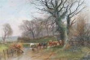 Cattle Watering by Henry Charles Fox