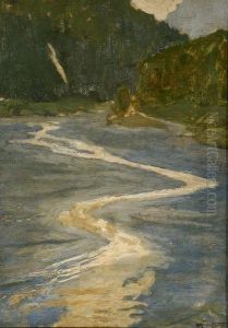 Paesaggio Con Fiume by Pietro Fragiacomo