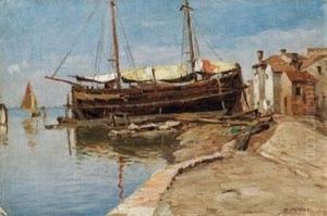 Barcone Ormeggiato (pellestrina) by Pietro Fragiacomo
