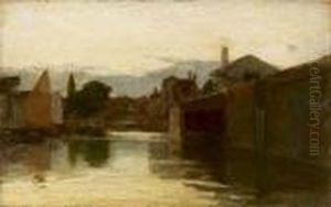 Canale A Venezia Al Tramonto by Pietro Fragiacomo
