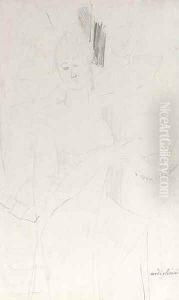 D'apres Watteau femme et arlequins by Amedeo Modigliani