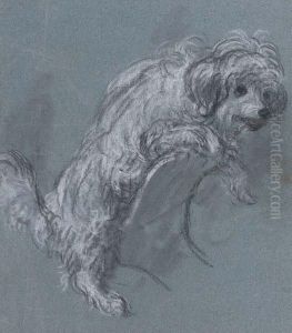 Etude De Chien Tenu Par Les Pieds by Jean-Honore Fragonard