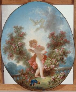 L'amour En Sentinelle by Jean-Honore Fragonard