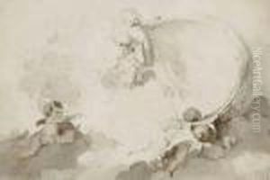 Putti Dans Les Nuees by Jean-Honore Fragonard