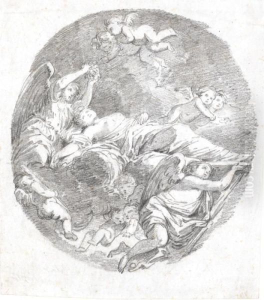 A Copy, In Reverse, After Mattia Preti's St. Catherine Transportedto Heaven - view 1