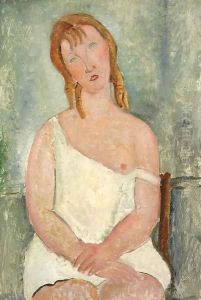 Jeune fille assise en chemise by Amedeo Modigliani