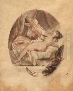 La Chemise En Levee. by Jean-Honore Fragonard