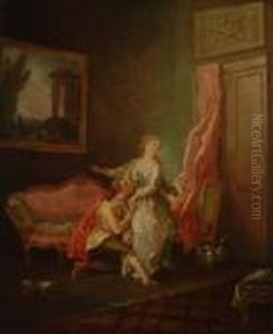 Scene Galante by Jean-Honore Fragonard