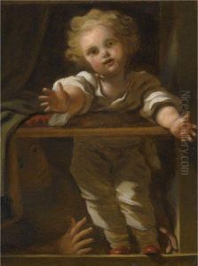 A Boy At A Window Stretching Out His Arms by Jean-Honore Fragonard