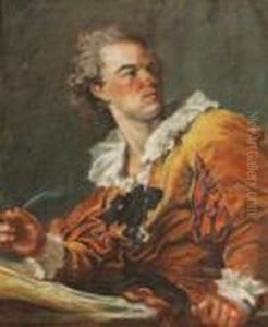Figure De Fantaisie Dit Aussi L'inspiration by Jean-Honore Fragonard