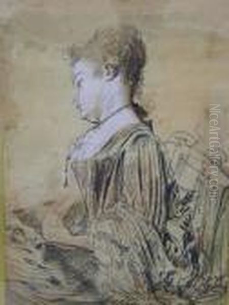 Body Colour Drawing Of A Maiden - view 1