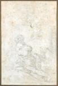 Astolphe Apres Avoir Lie Les Mains De Coligorant Le Fait Se Lever by Jean-Honore Fragonard
