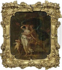 Ruggiero Umarmt Angelica by Jean-Honore Fragonard