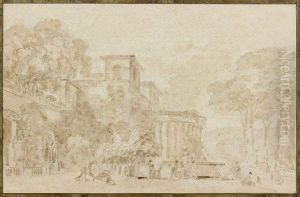 Vue D'une Villa En Italie by Jean-Honore Fragonard