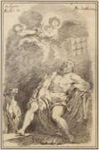Saint Roch En Prison, D'apres Guido Reni by Jean-Honore Fragonard