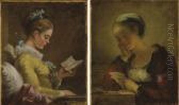 Jeune Fille Lisant ; Et Jeune Fille Lisant Une Lettre - view 1