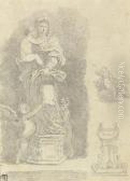 The Madonna And Child With Two 
Putti, After Andrea Del Sarto, With Subsidiary Studies Of A Group Of 
Women And A Pedestal - view 1