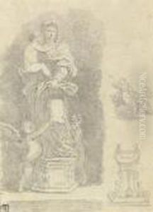 The Madonna And Child With Two 
Putti, After Andrea Del Sarto, With Subsidiary Studies Of A Group Of 
Women And A Pedestal by Jean-Honore Fragonard