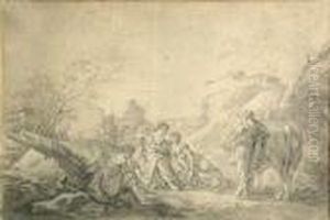A Pastoral Idyll by Jean-Honore Fragonard