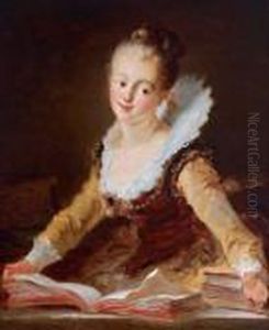 Giovane Donna Con Libri by Jean-Honore Fragonard
