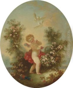 Cupidon Dans Un Paysage by Jean-Honore Fragonard
