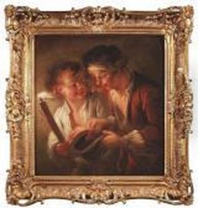 Three Boys Counting Money. Oil/canvas/canvas by Jean-Honore Fragonard