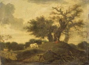 Paysage Avec Garcon Au Bord D'une Mare by Jean-Honore Fragonard