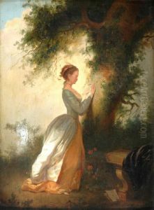 Young Girlcarving by Jean-Honore Fragonard