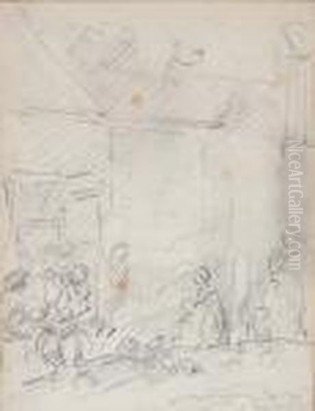 Une Femme Et Des Enfants Devant Le Porche D'une Maison - view 1