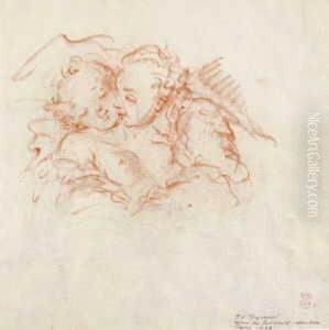 Junges Liebespaar. by Jean-Honore Fragonard
