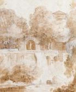 The Waterfalls At Tivoli. by Jean-Honore Fragonard