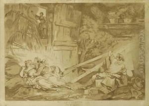 La Culbute Par Francois-philippe Charpentier by Jean-Honore Fragonard