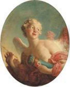 L'amour: Said To Be A Portrait 
Of Marie-catherineromboccoli-riggieri, Called Colombe, As Cupid by Jean-Honore Fragonard