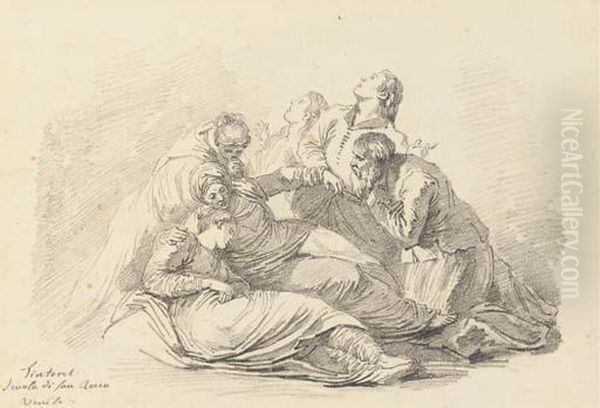 Les Saintes Femmes Avec Saint Jean Et Joseph D'arimathie, D'apres Tintoretto - view 1
