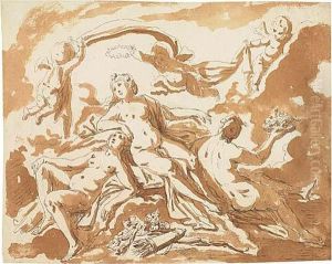 The Apotheosis Of Diana<</b> by Jean-Honore Fragonard