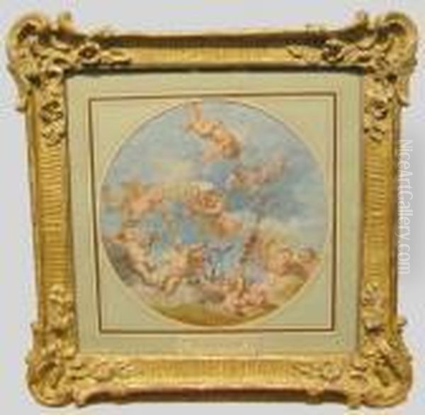 Putti Conjoining Monograms: A Decorative Design - view 1