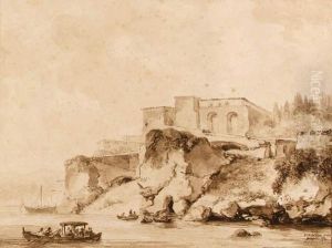 A View Of Posilipo, Near Naples, With Pleasure Boats In Theforeground by Jean-Honore Fragonard