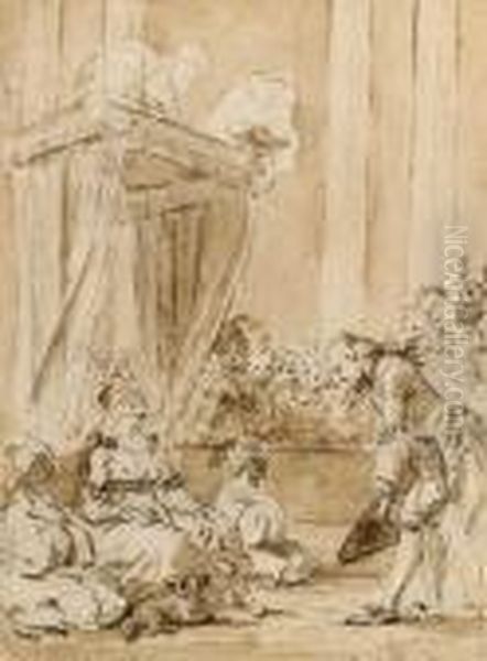 Saint Phar Bowing To Queen Aline Of Golconde At Her Court - view 1