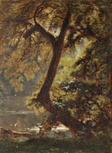 L'etang Dans La Foret by Francois Louis Francais