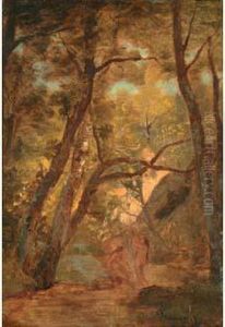 Baigneuses En Sous-bois by Francois Louis Francais