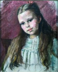 Jeune Fille Au Noeud Rose.