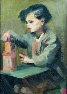 Enfant Au Jeu De Cubes.