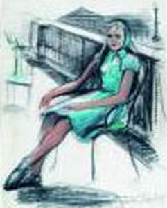 Geraldine Assise Aux Tuileries.