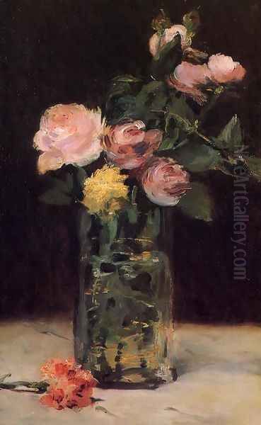 Roses in a Glass Vase - view 1