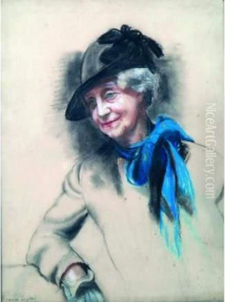 Portrait De Vieille Femme A L'echarpe Bleue (madame Pfister). - view 1