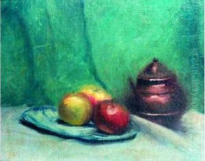 Nature Morte Aux Pommes Et A La Theiere. by France Leplat