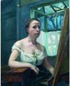 Autoportrait Au Chevalet. by France Leplat