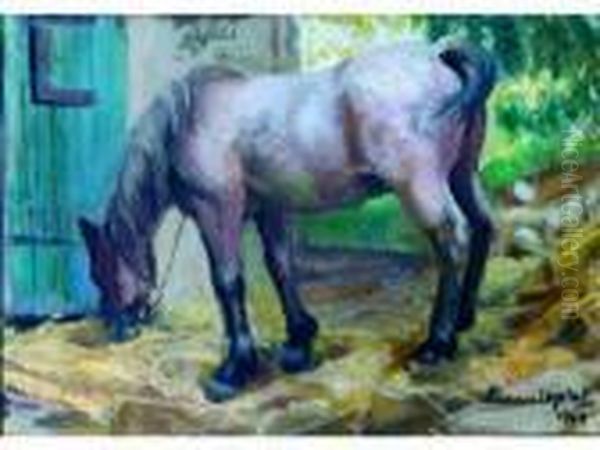 Cheval Devant Son Ecurie. - view 1