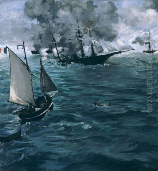 Battle of the 'Kearsarge' and the 'Alabama' - view 1